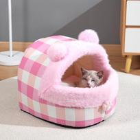 Cute Semi-closed Cat Kennel for All Seasons  Fresh and Thickened Kennel for Cat Kennel To Keep Warm In Winter  Pet Supplies S