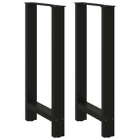 vidaXL Baro stalo kojos, juodos, 2 vnt., 40x(90-91) cm, plienas