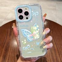 Mobiliųjų telefonų dėklai iPhone 11 13 XR 15 Pro Max 12 14 Pro Max dėklas iPhone 16 7 Plus 8 Plus XS Max Animacinis raštas Apsauga nuo kritimo Atspari smūgiams iPhone 16 Pro Max mėlyna