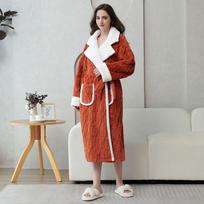 Koralinio fliso ilgas chalatas kimono chalatas žieminis šiltas flanelinis naktinis chalatas vonios chalatas kasdieniai naktiniai drabužiai intymus apatinis trikotažas pastorintas namų drabužis XL white