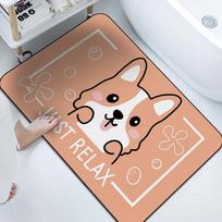 Cartoon Bathroom Absorbent Floor Mat Diatom Mud Toilet Entry Mat Toilet Door Door Quick Drying Foot Mat Non-slip Mat 50x80cm gray