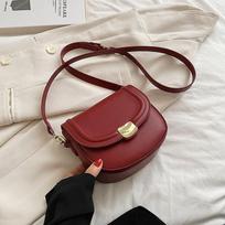 MOODS Retro Shoulder Crossbody Bags For Women Metal Hasp Solid Color Mini Messenger Saddle Bag  Latest Trends Female Handbag 17x14x8cm