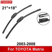 Automobilio valytuvai TOYOTA Matrix 2003-2008 m. 21  + 18  Priekiniai ir galiniai valytuvų šluotelės, šepetėliai, pjaustytuvo priedai 2003 2004 2005 2006 2007 2008 juoda