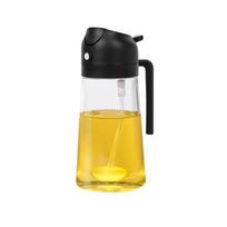 2in1 500ml Plastikinis purškiamas aliejaus buteliukas Aliejaus dozatoriai kepsninei, iškylai, kepimui, oro keptuvei, orkaitei, stovyklavimui, virtuvės įrankis