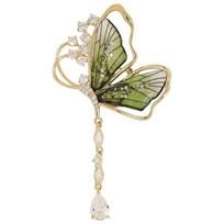 Wizard Of Oz Butterfly High-End Brooch Temperament Pin Delicate Tassel Dragonfly Metal Brooch Personalized Accessories beige