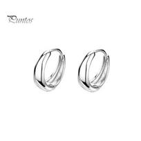 1 Pair Women Huggie Earrings Pure Color Electroplated Copper Small Hoop Earrings Daily Prom Party Clipping-on Earrings Ear Jewelry sidabras
