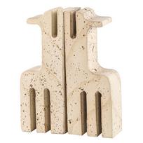 Modern Light Luxury Wabi-sabi Style Imitation Travertine Bookend Ornaments Model Room Decoration Art Abstract Animal Elk Book Back beige