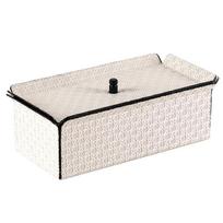 Menas Abstraktaus rašto pintas odinis papuošalų dėžutės modelis namas Dizainerio dekoracija Sandėliavimo dėžutė Lengvos prabangos papuošalai White Storage Box - Small M08425 white