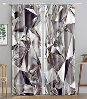 Abstract Luxury Vibrant Texture Shiny Blackout Window Curtain for Living Room Bedroom Bathroom Kicthen Door Cupboard Decor Hooks W50 X H130(CM)X2&Hook