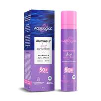 Aqualogica Illuminate+ Dewy Sunscreen For All Skin Types Spf 50+ Pa++++|Protection Against Uva/B&Blue Light|For Luminous Sun Protected Skin blue