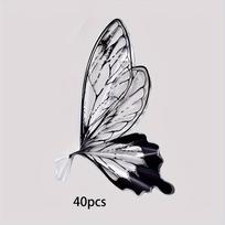 40 lapų drugelio sparnų gėlių pakavimo popierius fantazijos drugelių tema dovanų pakavimo popierius floristų reikmenys be įtrauktų komponentų 40Sheets juoda