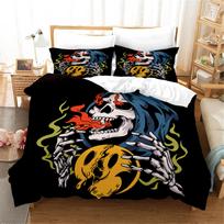 3D Printed Skull Bedding Set Pillowcase Cyber Love Duvet Cover Double Twin Full Queen King Adult Kids Bedclothes Quilt Cover 70x133cm 2pcs
