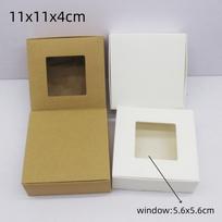 10 pcs DIY gift packaging with window white/kraft paper big size Christmas gift box cake packaging wedding family gathering m kraft beige