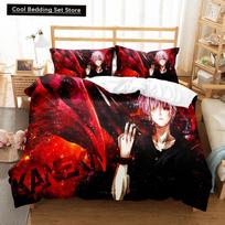 3D Print Anime Tokyo Ghoul Bedding Sets Duvet Cover Set With Pillowcase Twin Full Queen King Bedclothes Bed Linen Home Textiles EU single(135x200cm) black