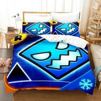 3D Spausdintas Animacinis Žaidimas Geometry Dash Patalynės Komplektas Antklodės Užvalkalas Lovos Komplektas Antklodės Užvalkalas Pagalvės Užvalkalas Antklodė Karališko Dydžio Karalienės Dydžio Berniukams Suaugusiems EU Single 135x200cm