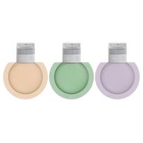 3 vnt. 60 ml/90 ml kelioninių silikoninių buteliukų rinkinys losjonui, tonikui, kremui, šampūnui, makiažo mėginiams, tuščias laikymo buteliukas, nešiojamas konteineris, įrankis 60ml beige