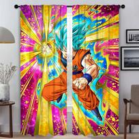 Kitchen Curtains Child Room D-Dragon-ballS Anti-mosquito Curtains 2 Pieces Window Curtain Shades Partition Tulle for Bedroom W50xH70cmx2pcs-CL