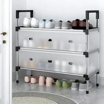 DIY Shoe Rack Save Space Bedroom High-capacity High Load-bearing Capacity Sturdy and Durable Modern Simplicity Metal Shoes Rack gray