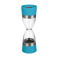 Hourglass Dvigalė Rankinė Pipirų Malūnėlė Dvigubos Medžiagos Pipirų Smulkintuvas 2 in 1 Plastikinis Skaidrus Šviežiai Maltų Pipirų Įrankis blue