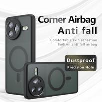 Skirta Magsafe, skirta Redmi K80 Pro K70 Ultra Anti-Drop oro pagalvė TPU kompiuterio dėklas, magnetinis anti-šokinis matinis kietas kompiuterio dėklas, skirtas Redmi 14C A4 Poco C75 Redmi K80 juoda