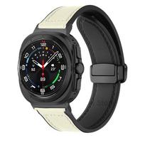 Odinė silikoninė apyrankė Samsung Galaxy Watch Ultra 47mm magnetinis dirželis sportinis dirželis Watch ULTRA7 47mm be tarpų laikrodžio apyrankė Galaxy Ultra 47mm smėlis