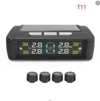 Universal Solar TPMS Tire Pressure Monitoring System IPX7 Waterproof External Sensors Dual USB/Solar Charging with LCD Display  External Sensors C juoda