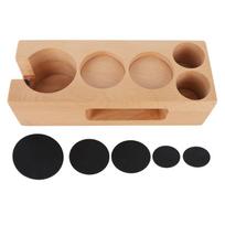 Medinis kavos filtro portafiltras laikiklis Medinis kavos portafiltras kilimėlis stovas namams kavinei restoranui viešbučiui 51mm 5 Hole beige