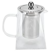 Skaidrus stiklinis arbatinukas su nuimamu 304 nerūdijančio plieno filtru, arbatinis virdulys namams, biurui 550 ml white