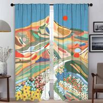 Italian Art Window Curtain for Room 2 Panel Curtains for Bedroom Partition Shades Home Interior Curtains Halloween Decoration W50xH70cmx2pcs-CL
