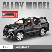 1/24 Lexus LX570 Visureigis Be Kelių Lydinio Liejinys Automobilio Modelis Kompiuterio Stalinis Kolekcija Hobis Ornamentas Dovana vaikinui Dovanų Dėžutė juoda
