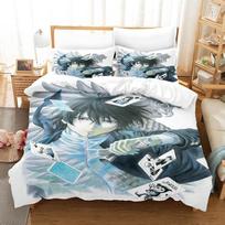 Tomodachi Game Bedding Set Single Twin Full Queen King Size Bed Set Adult Kid Bedroom Duvet cover sets 3D Print Anime Bed Sheet EU Twin 135x200cm gray