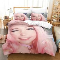 3D spausdinimas Belle Delphine patalynės komplektas Antklodės užvalkalas Lovos komplektas Antklodės užvalkalas Pagalvės užvalkalas karališkas karalienės dydžio berniukų patalynės komplektas suaugusiems 70x133cm 2pcs