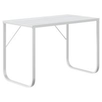 vidaXL Kompiuterio stalas, baltos spalvos, 110x60x73cm, MDP