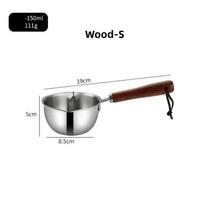 304 Stainless Steel Mini Milk Pan Oil Pot Small Skillet with Wood Handle for Cooking Boiling Butter Melt Pan Kitchen Tool gray