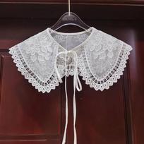 New Collar Insignia Women's Lace Collar Organza Embroidery Lace Up Shawl Bow Fake Collar Cloak Fake False Collars