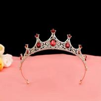 Nuotakos tiara Mergaičių karūna Papuošalai Gimtadienio dovana Mergaičių plaukų papuošalai Princesės karūnos papuošalai Lydinio medžiaga raudona