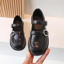 Pavasario Vasaros Princesės Bateliai Vaikams Odiniai Bateliai Mažoms Mergaitėms Plokščiapadžiai Retro Spalvos Elegantiški Vaikų Mokykliniai Bateliai Mergaitei 25 juoda