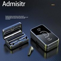 Nauja veidrodinė belaidė Bluetooth ausinė Mini dviguba ausinė Nematoma įkišama į ausį Itin ilgas budėjimo laikas Dirželis juoda