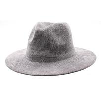 Chenier Warm Jazz Hat Fashion Knitted Solid Color Men'S And Women'S Retro Hat Top Hat Light Board M（56-58cm） pilka spalva