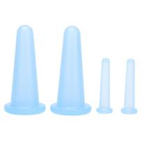 4pcs Cupping Set Massage Therapy Cups Convenient Practical Compact Lightweight Soft Flexible mėlyna