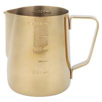 Stainless Steel Coffee Milk Frothing Cup Pitcher Jug with Scale for Home Coffee Latte ArtGold 350ML auksinė