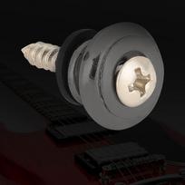 10vnt. Gitara diržo fiksavimo mygtukas Metalinis galinis kaištis su varžtu Ukulele Elektriniam bosui(Juoda) black