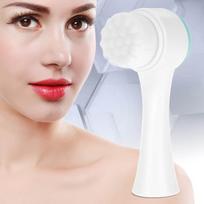 Fashion 3D Double Face Brush Face Cleansing Brush Exfoliating Grease Removal Massage Tool Blue