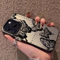 IMD Spalvingas telefono dėklas iPhone 11 13 16 Pro Max iPhone 14 15 Pro Max 12 13 Pro Max Samsung S24 A55 S23 A05 S25 A54 A06 S22 A15 A52S A34 A14 Samsung A05 4G juoda