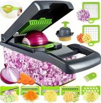14/16 in 1 Daugiafunkcis daržovių smulkintuvas, rankena Maisto grotelė Maisto smulkintuvas Daržovių pjaustyklė kubeliais Pjaustyti virtuvės reikmenys Cocina