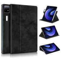 360° pasukamas stovas, išmanus odinis planšetinio kompiuterio dėklas For Xiaomi Pad 6 / 6 Pro juoda
