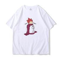 Summer Couple's Cartoon Round Neck Short Sleeved Men's and Women's Unisex T-shirts S balta