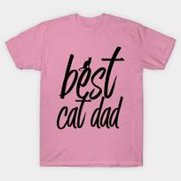 T Shirt Women Best Cat Dad Ever Lovely Cats Lover Gift Harajuku Print Kawaii Tshirt Summer Short Sleeve Female T-Shirt Top Tee S rožinė