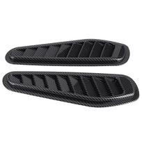 2pcs Carbon Fiber Style Car Air Flow Intake Decorative Scoop Bonnet Vent Hood Cover Universal