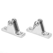 2pcs Bimini Top 90 degrees  Deck Hinge 316 Stainless Steel Heavy Duty Marine Boat Deck Hinge Mount white